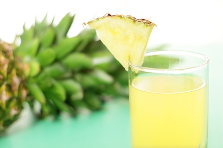 Pineapple juice and pineappleの写真素材