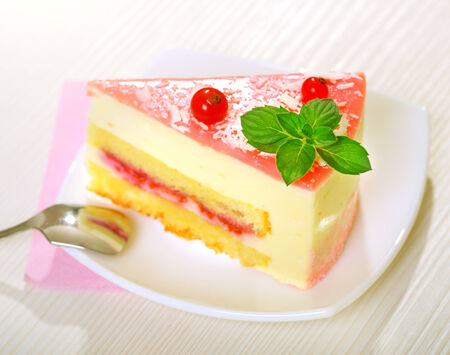 Piece of cake on light の写真素材