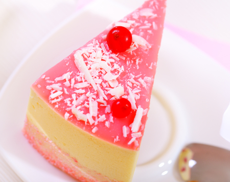 Piece of cake on light の写真素材