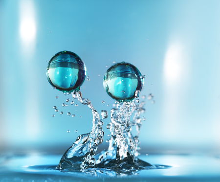 Water drop. Close-up. Light backgroundの写真素材