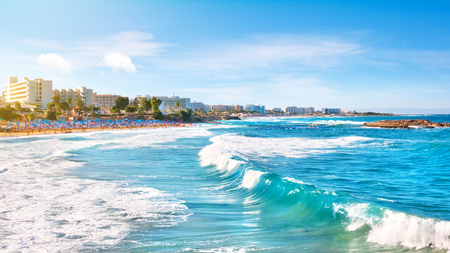 Cyprus, Protaras. Sea wavesの写真素材