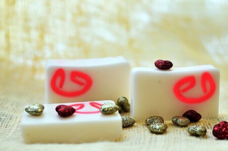 milk handmade soap の写真素材