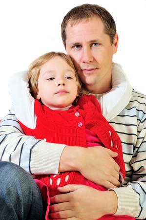 father and daughter  hugging each otherの写真素材