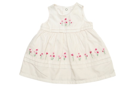 white baby dress on over th whiteの写真素材