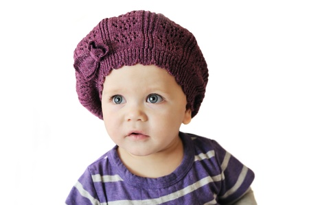 fashion 9-months baby wearing beretの写真素材