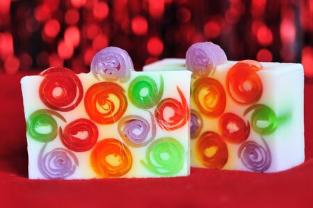 handmade beautiful  bars of soap の写真素材