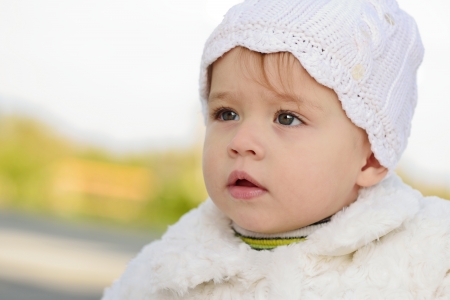baby girl looking aheadの写真素材