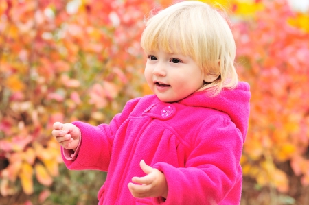 bright day of toddler girlの写真素材