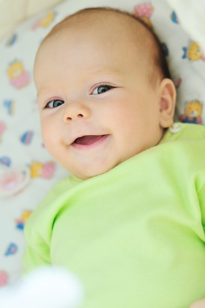 sweet  two months old smiling babyの写真素材