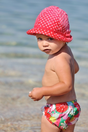 summer time for toddler girlの写真素材