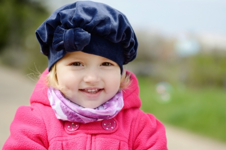 lovely toddler with sweet smileの写真素材