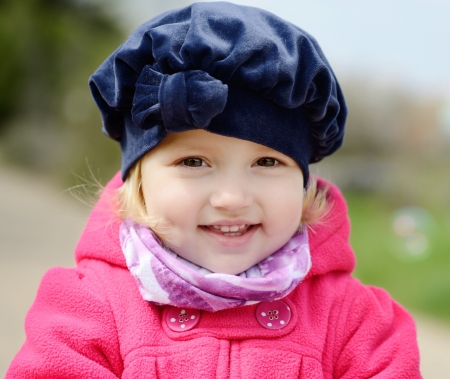lovely toddler with sweet smileの写真素材