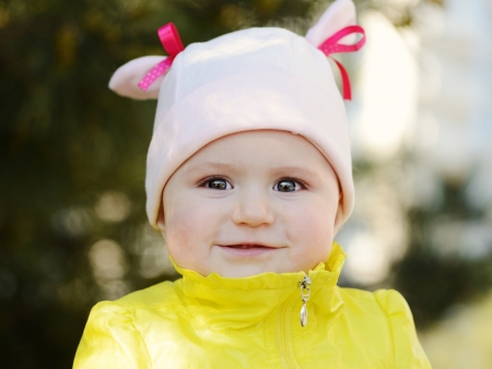 portrait of cute baby girlの写真素材