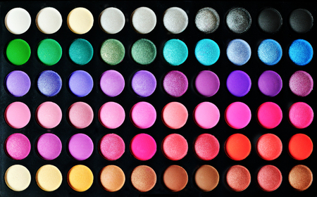 Make-up colorful eyeshadow palettes, as backgroundの写真素材