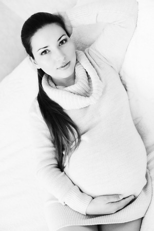 pretty  and calm pregnant womanの写真素材