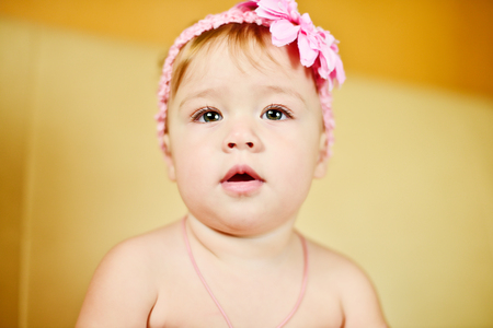 portrait of sweet baby girlの写真素材