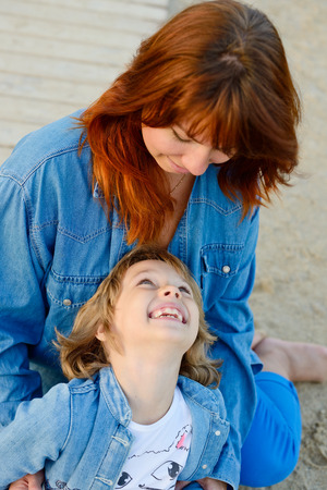 mother and daughter having funの写真素材