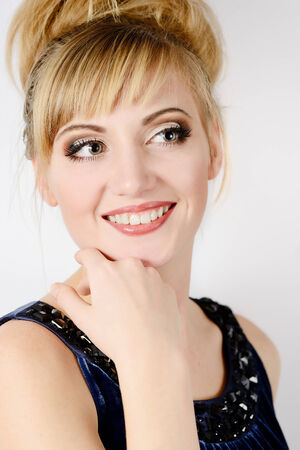 creative make up on the beautiful girlの写真素材