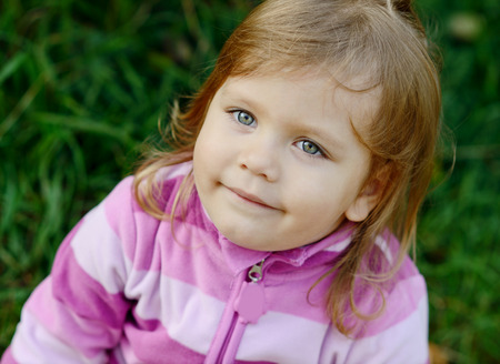 portrait of sweet  toddler girlの写真素材