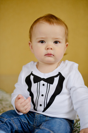 cute baby boy (soft selective focus)の写真素材