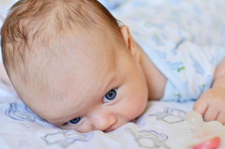little baby can not keep head yetの写真素材
