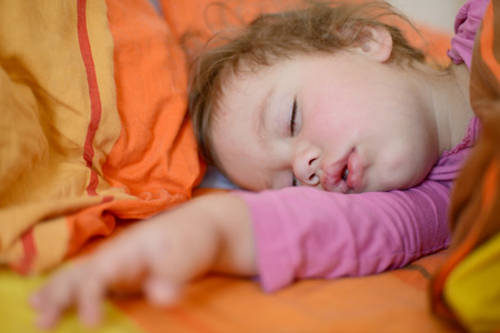 sweet dreams of toddler girlの写真素材