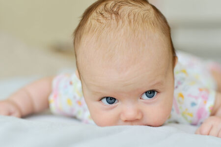 little baby can not keep head yetの写真素材