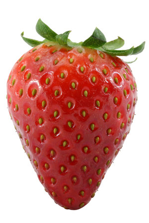 Red strawberry isolated on white backgroundの写真素材