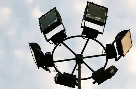 Electric Light on abeautiful sky/on a beautiful parkの写真素材