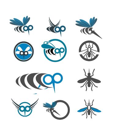 mosquito or insect set of designsのイラスト素材
