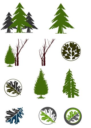 Tree shapes illustration setのイラスト素材