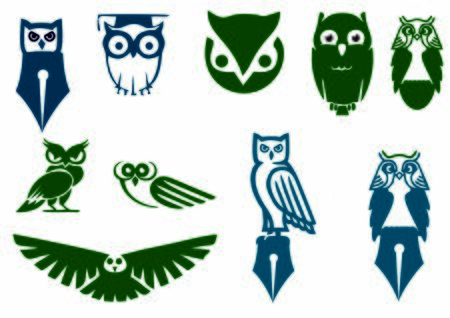 Owl law set of design.のイラスト素材