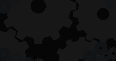 industrial abstract motion background concept business teamwork gear system style paper cog wheels with long shadowのイラスト素材