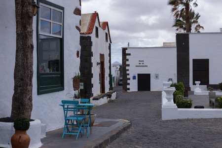 Typical street of the town of Teguise, Lanzarote, Canary Islands, Spain