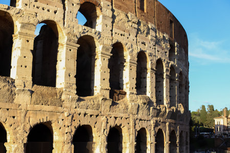 Colosseum in Rome, Italy. Roman Coliseum is one of the main tourist attractions in Rome.の写真素材