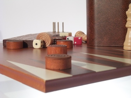 Analog board games on a white background.の写真素材