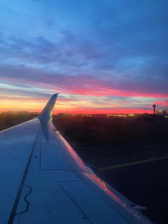 Sunrise on an Airplane.の写真素材