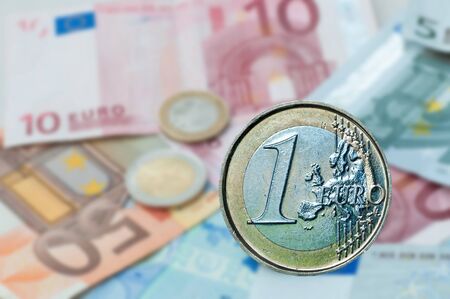 Euro with euro Scheinenim backgroundの写真素材