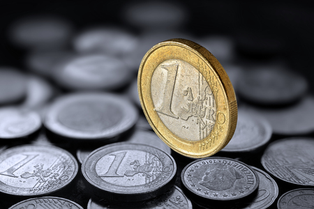 Euro coin on coinsの写真素材