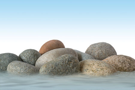 Stones with sky and waterの写真素材
