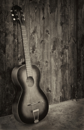 guitar in black and whiteの写真素材