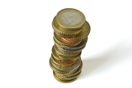 Euro coins pile backgroundの写真素材