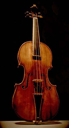 Classical violin against black backgroundの写真素材