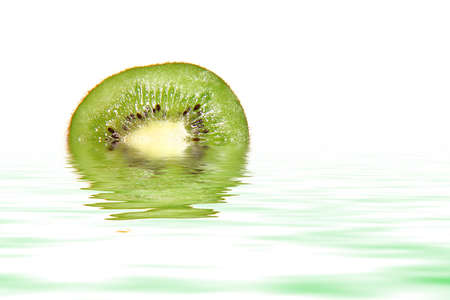 Kiwi with water reflectionの写真素材
