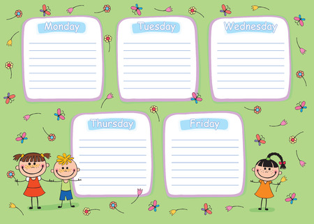 School timetable thematic imageのイラスト素材