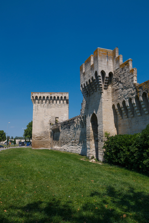 Old walls which is around city of Avignon, Franceのeditorial素材