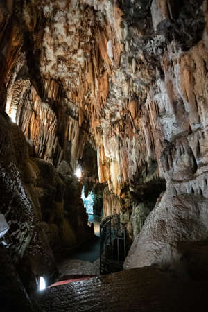 KEFALONIA, GREECE - SEPTEMBER, 13: Drogarati is an impressive cave with remarkable formations of stalactites and stalagmites.のeditorial素材