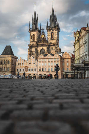 PRAGUE, CZECH REPUBLIC - MAY, 02,2020: Empty streets of Prague city centre during lockdown of Czech Republic caused by Covid-19.のeditorial素材