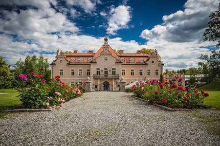 CZECH REPUBLIC, KUNICE - JULY 05, 2020: Chateau Berchtold including a hotel and a restaurant "Magic Garden" lies about 30 kilometres far from the historical centre of Prague in the direction of Brno.のeditorial素材