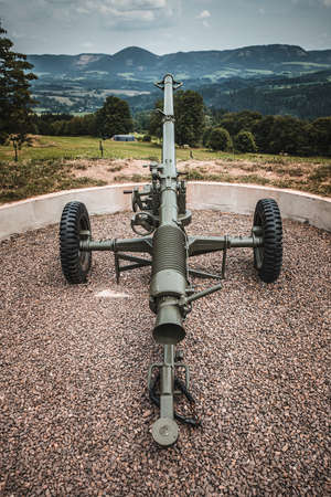 Cannon from 2nd world war which is aim to  Czech-Poland border.